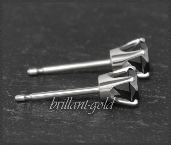 Ohrstecker 585 Gold, Saphir schwarz 4,5,6,7mm
